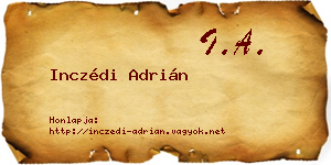 Inczédi Adrián névjegykártya